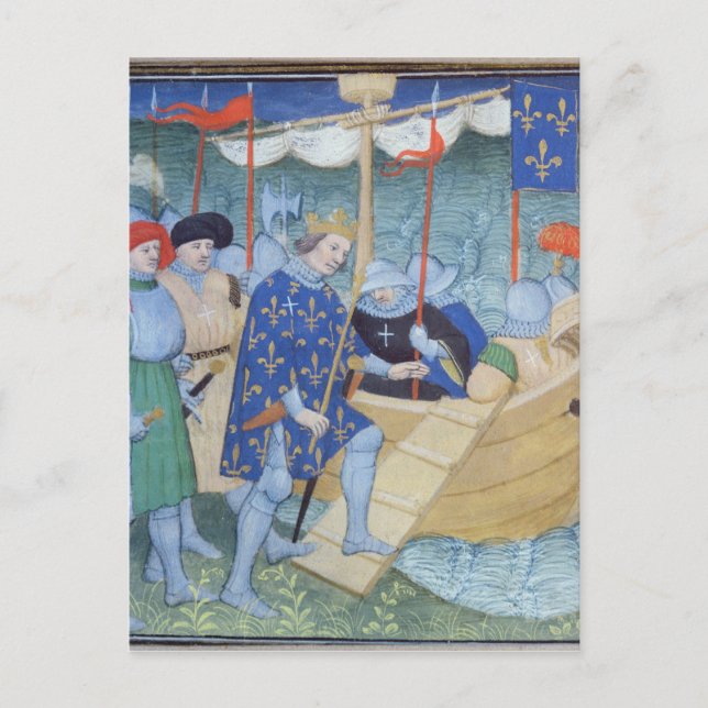 St. Louis embarking for the Crusades Postcard (Front)