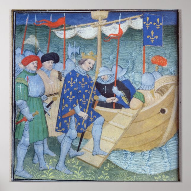 St. Louis embarking for the Crusades Poster (Front)