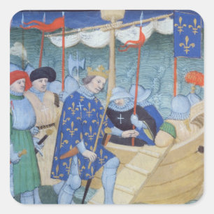St. Louis embarking for the Crusades Square Sticker