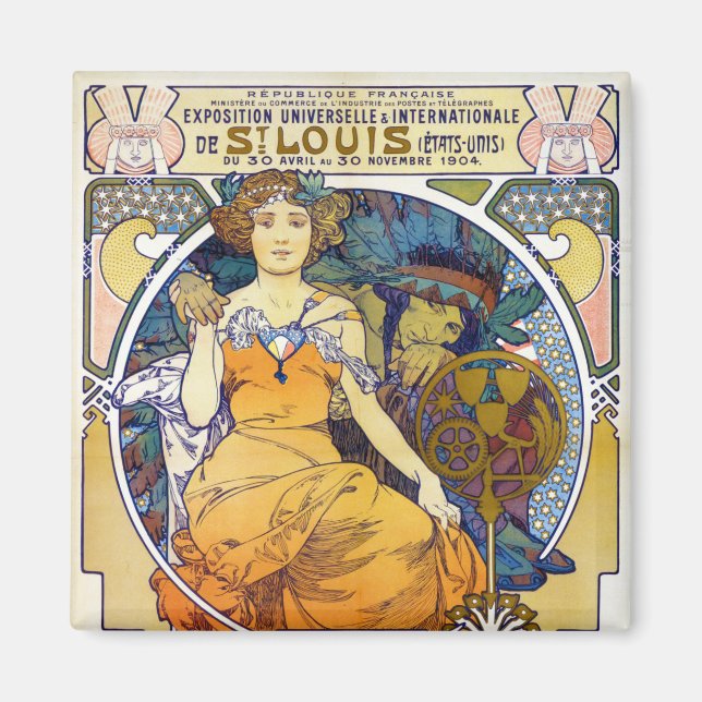 St. Louis Exhibition, Mucha Magnet (Front)