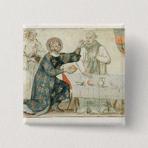 St. Louis feeding a miserly monk 15 Cm Square Badge