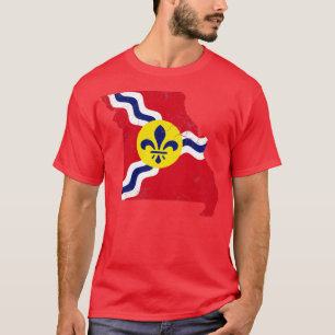 St Louis Flag Missouri Map T-Shirt