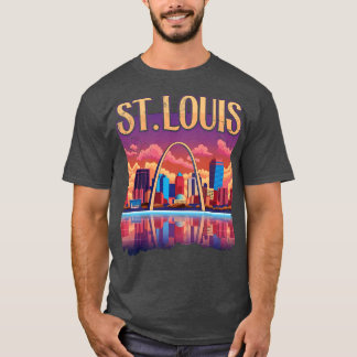 St Louis Gateway Arch City Skyline Art T-Shirt