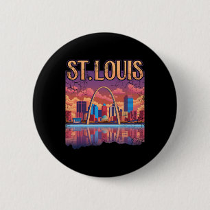 St Louis Gateway Arch Missouri Cityscape Skyline 6 Cm Round Badge
