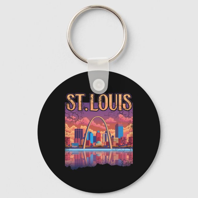 St Louis Gateway Arch Missouri Cityscape Skyline  Key Ring (Front)