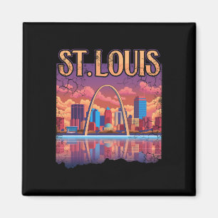 St Louis Gateway Arch Missouri Cityscape Skyline  Magnet