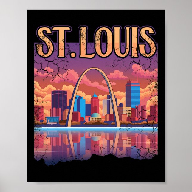 St Louis Gateway Arch Missouri Cityscape Skyline  Poster (Front)