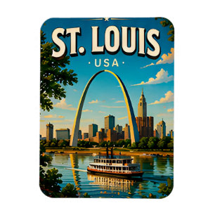St. Louis Gateway Arch Skyline Magnet