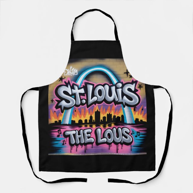 St. Louis Graffiti Skyline Mural The Lou Street Ar Apron (Front)