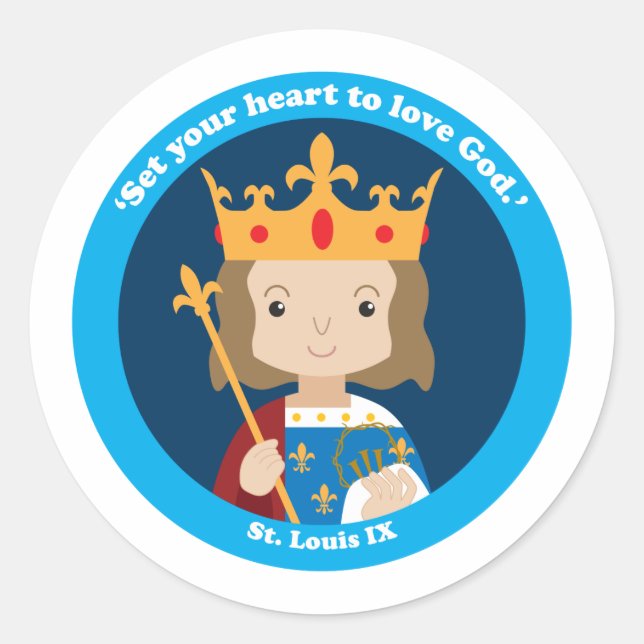 St. Louis IX Classic Round Sticker (Front)
