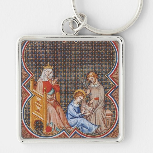 St. Louis IX of France Patron of Kings Art Key Ring (Front)