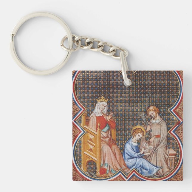 St. Louis IX of France Patron of Kings Art Key Ring (Front)