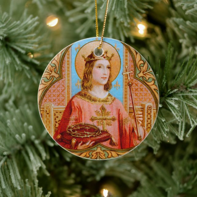 St. Louis IX the King (BK 004) Ceramic Ornament (Tree)