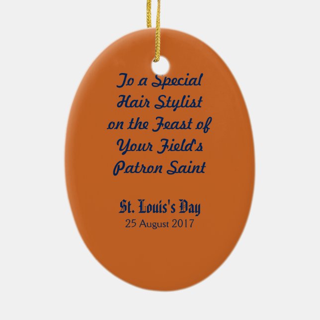 St. Louis IX the King (PM 05) Ceramic Tree Decoration (Back)