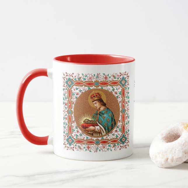 St. Louis IX with Rinceau Border (BK 065) Mug (With Donut)