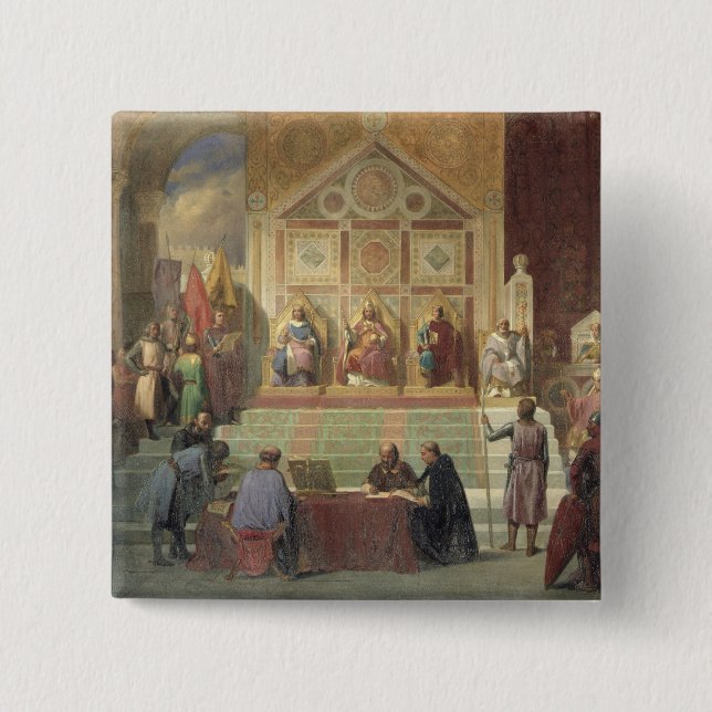 St. Louis  King of France 15 Cm Square Badge (Front)