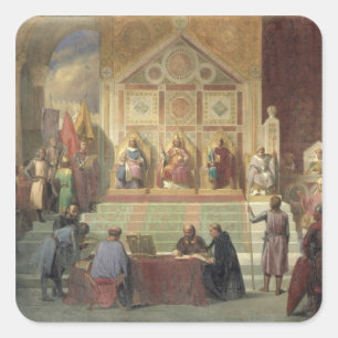 St. Louis King of France Square Sticker