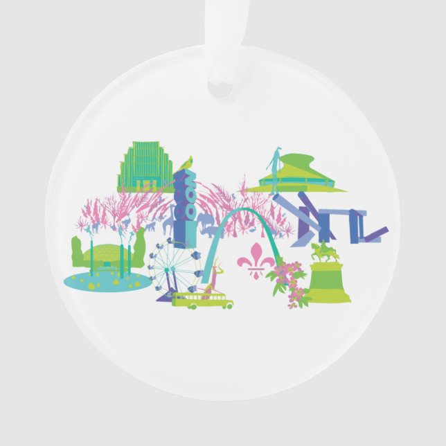 St. Louis Landmark Acrylic Circle Ornament (Front)