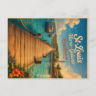 St-Louis Marie-Galante Ferry Vintage Travel Postca Postcard
