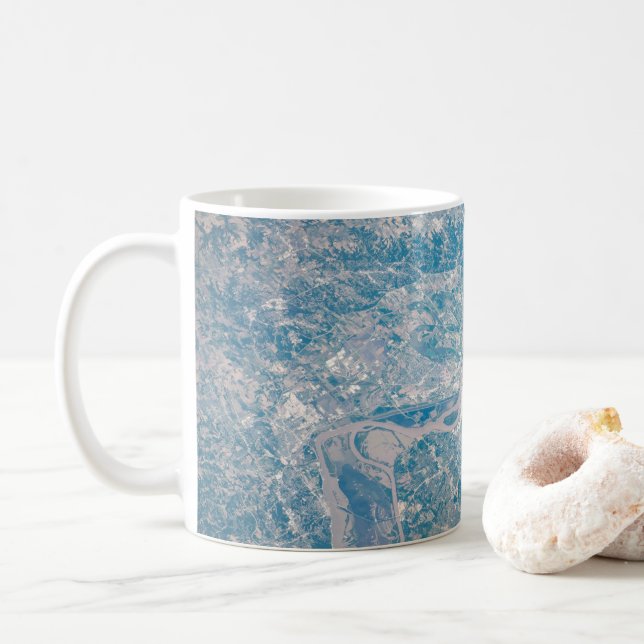 St. Louis, Missouri Along The Mississippi River. Coffee Mug (With Donut)