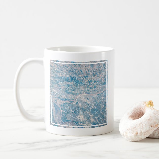 St. Louis, Missouri Along The Mississippi River. Coffee Mug (With Donut)