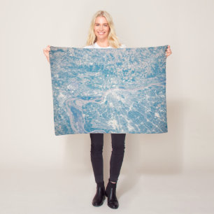 St. Louis, Missouri Along The Mississippi River. Fleece Blanket