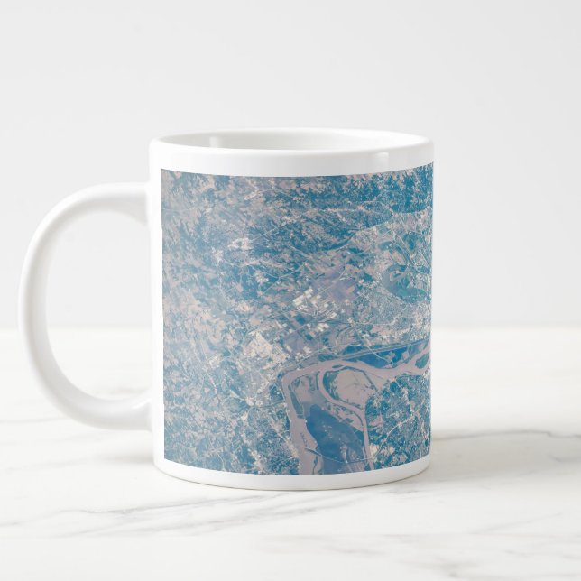 St. Louis, Missouri Along The Mississippi River. Large Coffee Mug (Left)