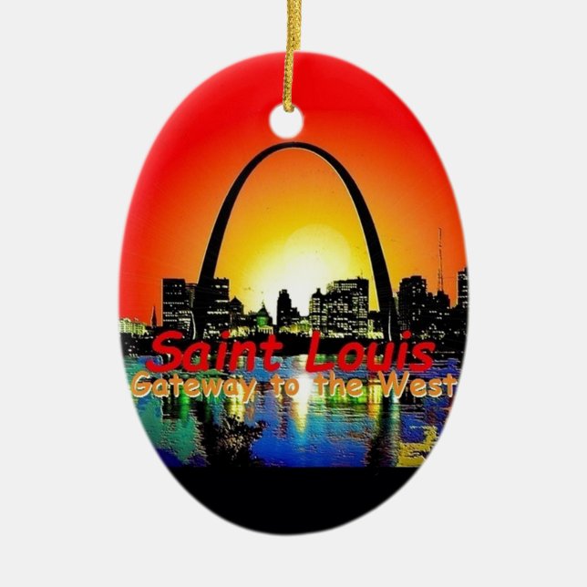 St. Louis Missouri Ceramic Tree Decoration (Front)