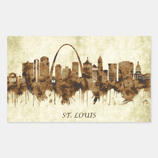 St. Louis Missouri Cityscape Rectangular Sticker (Front)