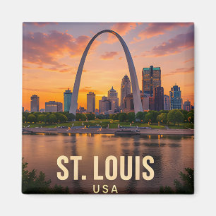 St Louis Missouri Gateway Arch Travel Gift Magnet