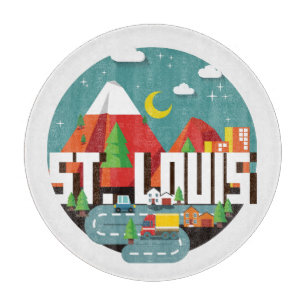 St. Louis, Missouri Geometric Design Cutting Board