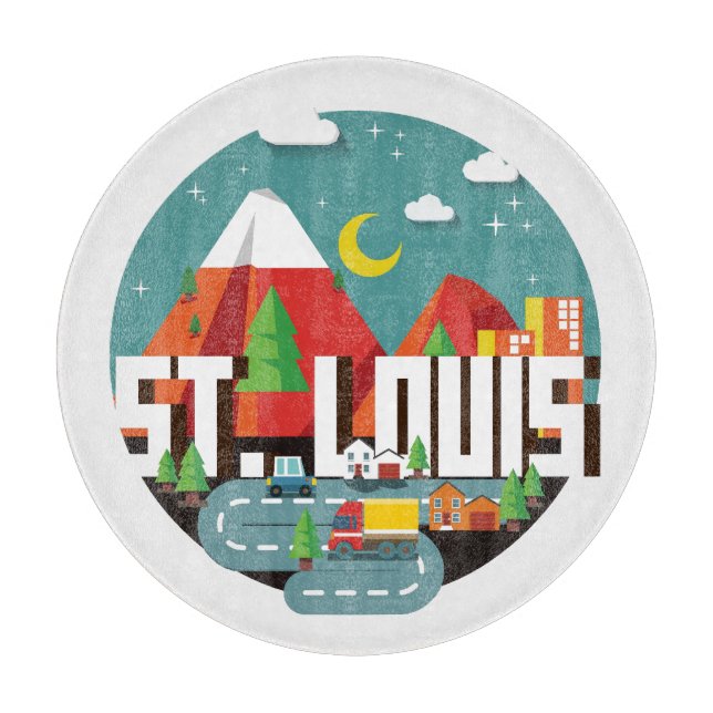 St. Louis, Missouri Geometric Design Cutting Board (Front)