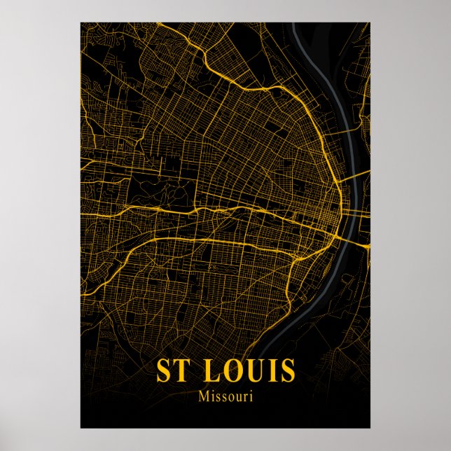 St Louis - Missouri Gold City Map Poster (Front)