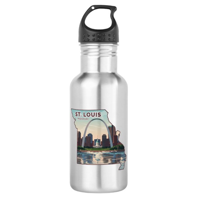 St. Louis Missouri Map 532 Ml Water Bottle (Front)