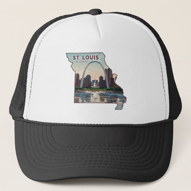 St. Louis Missouri Map Trucker Hat (Front)