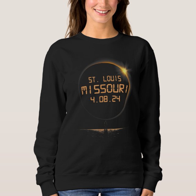St Louis Missouri MO Total Solar Eclipse April 8 2 Sweatshirt (Front)