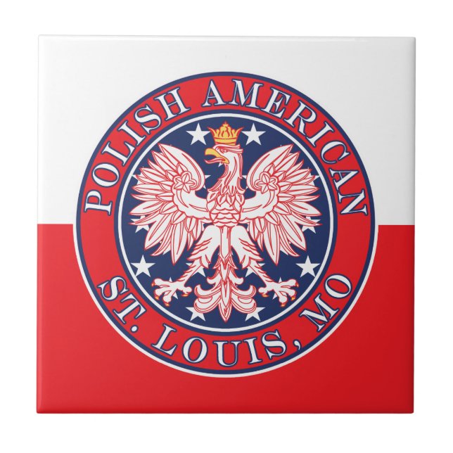 St. Louis Missouri Polish Eagle Ceramic Tile (Front)