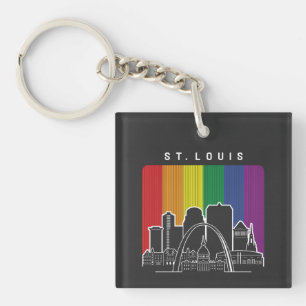 St. Louis Missouri Rainbow Flag LGBTQAI Pride Key Ring
