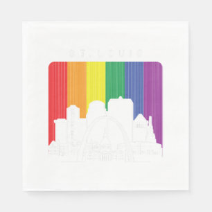 St. Louis Missouri Rainbow Flag LGBTQAI Pride Napkin