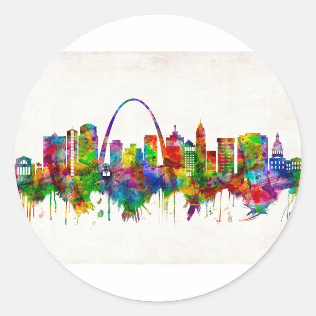 St. Louis Missouri Skyline Classic Round Sticker (Front)