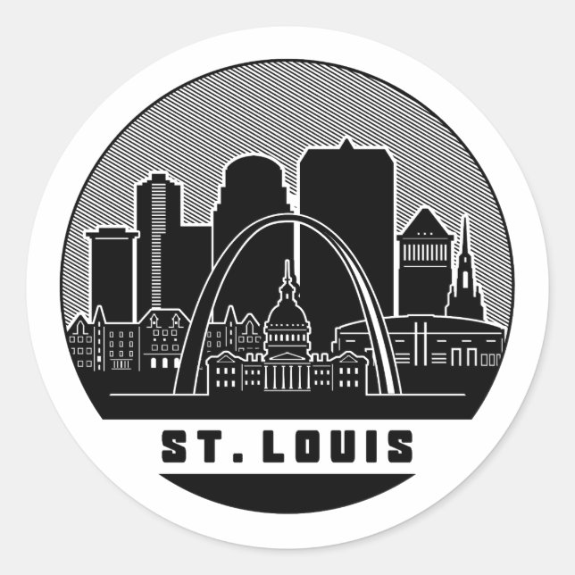 St. Louis Missouri Skyline Classic Round Sticker (Front)