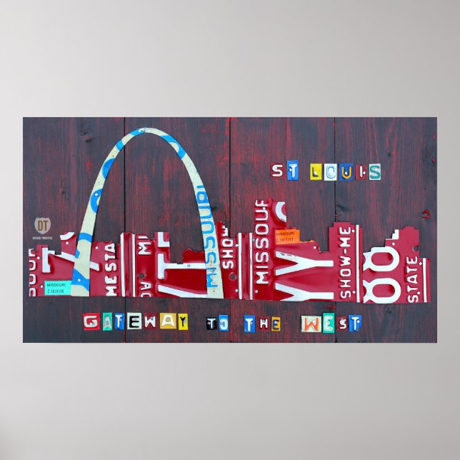 St. Louis Missouri Skyline License Plate Art Print (Front)