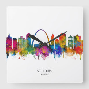 St. Louis Missouri Skyline Square Wall Clock