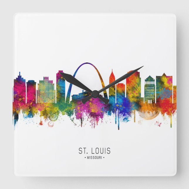 St. Louis Missouri Skyline Square Wall Clock (Front)