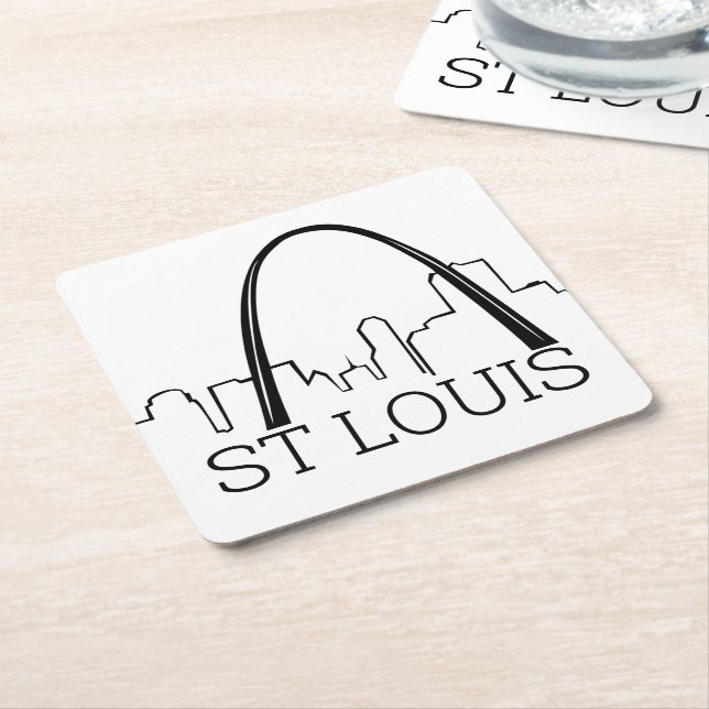 St. Louis, Missouri Square Paper Coaster (Angled)