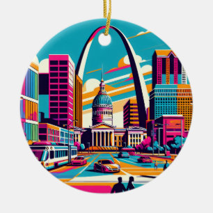 St Louis, Missouri   The Gateway Arch  Ceramic Ornament
