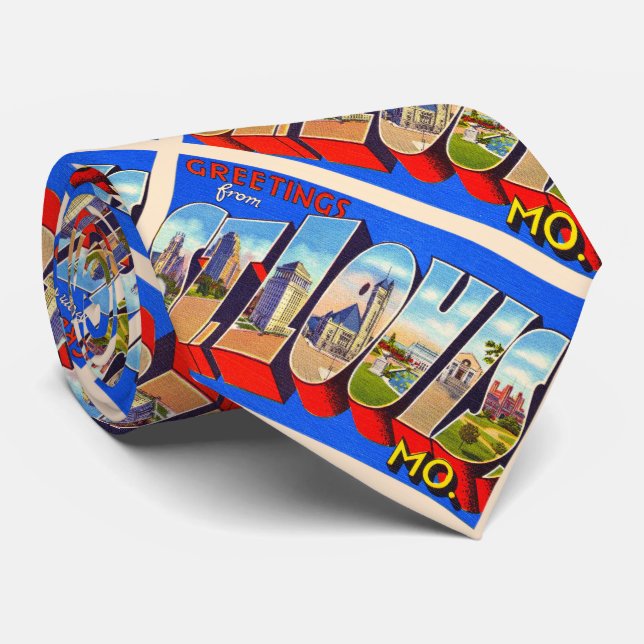 St. Louis Missouri Vintage Large Letter Postcard Tie (Rolled)