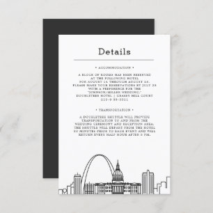 St. Louis, Missouri Wedding   Guest Details Invitation