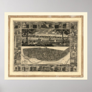 St. Louis, MO Panoramic Map - 1848 Poster