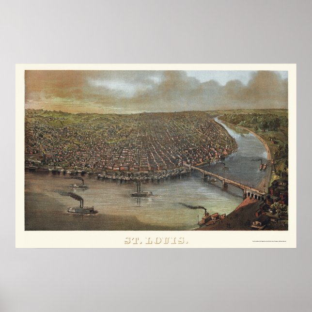 St. Louis, MO Panoramic Map - 1873 Poster (Front)